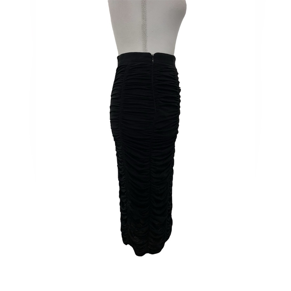 Burberry Black Ruched Form‎ Fitting Stretchy Pencil Skirt high waist office sz 2 - Picture 4 of 11